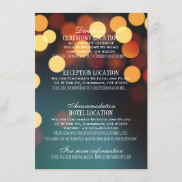 Information om Teal Guld Bokeh Ljus Bröllop Tilläggskort