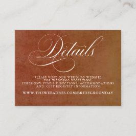 Information om Terracotta Blommigt Boho Bröllop Tilläggskort