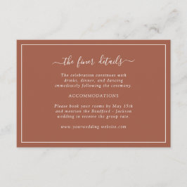 Information om Terracotta Bröllop-kort Tilläggskort