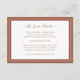 Information om Terracotta Bröllop-kort Tilläggskort