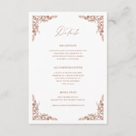 Information om Terracotta-hölje med Bröllop-info Tilläggskort