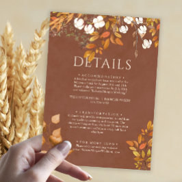 Information om Terracotta Höst löv Boho Fall Weddi Tilläggskort