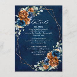 Information om Terracotta Navy Blue Geometric Bröl Tilläggskort