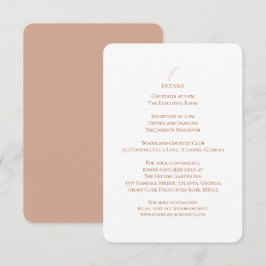Information om terracotta White Wedding Reception Tilläggskort