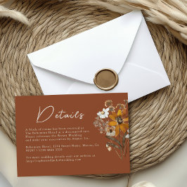 Information om Terracotta WildblomBoho Fall Weddin Tilläggskort