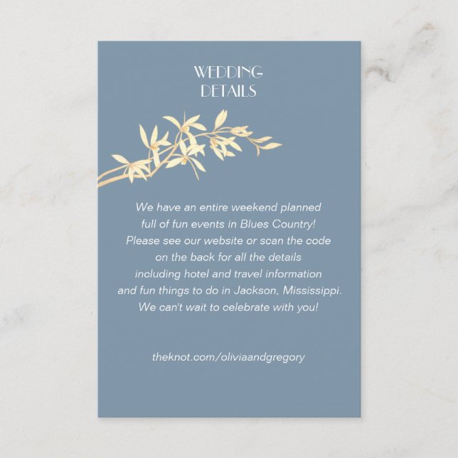 Information om tidlös blomning Bröllop Tilläggskort (Framsida)