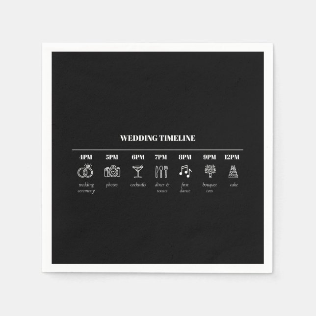 Information om tidslinjen Bröllop i dagens minimal Pappersservett (Framsidan)
