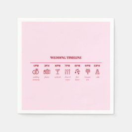 Information om tidslinjen Modern Rosa Red Minimal  Pappersservett