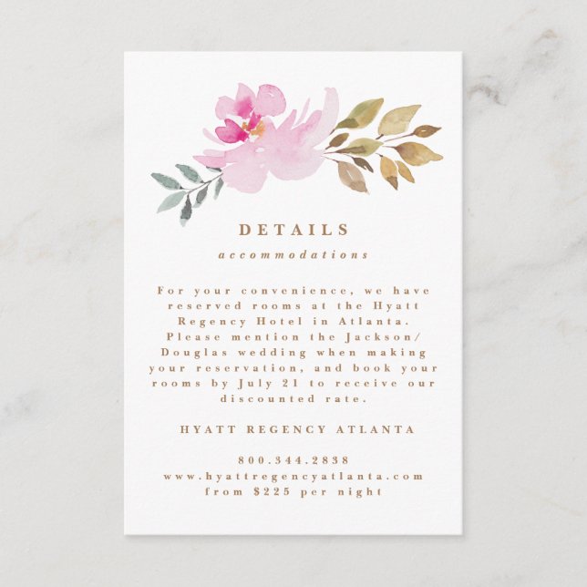 Information om torkade vattenfärgade Blommigtar Ar Tilläggskort (Framsida)