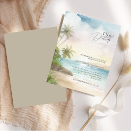 Information om Tropical Beach Handflatan Träd Bröl Tilläggskort