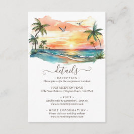 Information om Tropical Beach Sunset Bröllop Tilläggskort