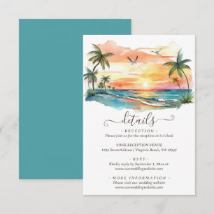 Information om Tropical Beach Sunset Bröllop Tilläggskort
