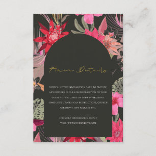 Information om Tropical Boho Red Mörk Blommigt Brö Tilläggskort