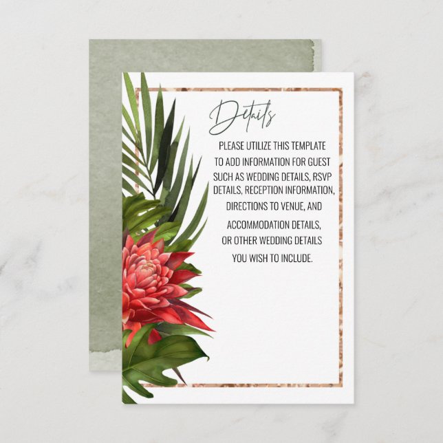 Information om Tropical Breeze Lush Botanical Bröl Kort (Fram/baksida)