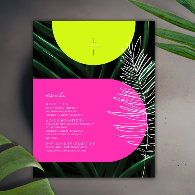 Information om Tropical Handflatan Lövs Neon Arch  Tilläggskort (Skapare uppladdad)