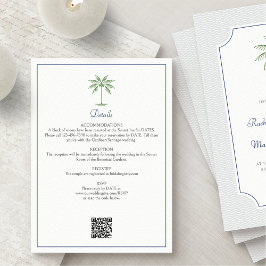 Information om Tropical Handflatan Träd Bröllop Tilläggskort