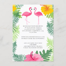 Information om Tropical Rosa Flamingo Bröllop Tilläggskort