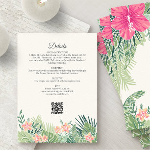 Information om tropisk Blommigt Beach Wedding Tilläggskort
