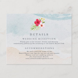 Information om tropisk blomsterbrädesbröllop tilläggskort