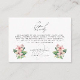 Information om tropisk klossbröllop tilläggskort