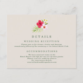 Information om tropisk klossbröllop tilläggskort