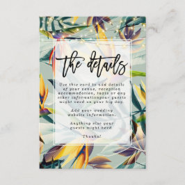 Information om tropiska djungelns blommigt bröllop tilläggskort