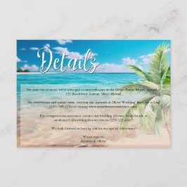 Information om turkos Tides Tropical Beach Wedding Tilläggskort