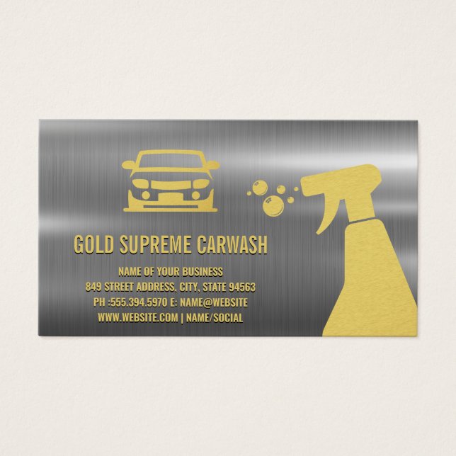 Information om Tvätta av bil | Automatisk informat Visitkort (Framsidan)