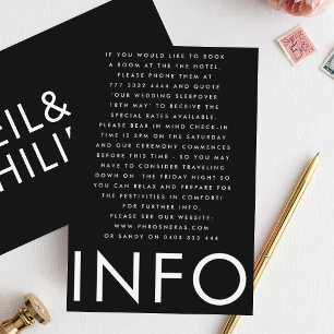 Information om Ultra Modern Big Bold Namn Bröllop Tilläggskort