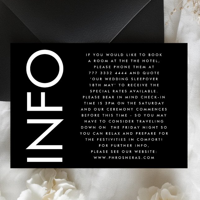 Information om Ultra Modern Big Monogram Bröllop Tilläggskort (Skapare uppladdad)