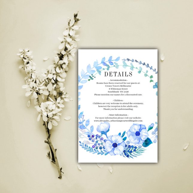 Information om utandning av Rustic Blue Blommigt B Tilläggskort (Skapare uppladdad)