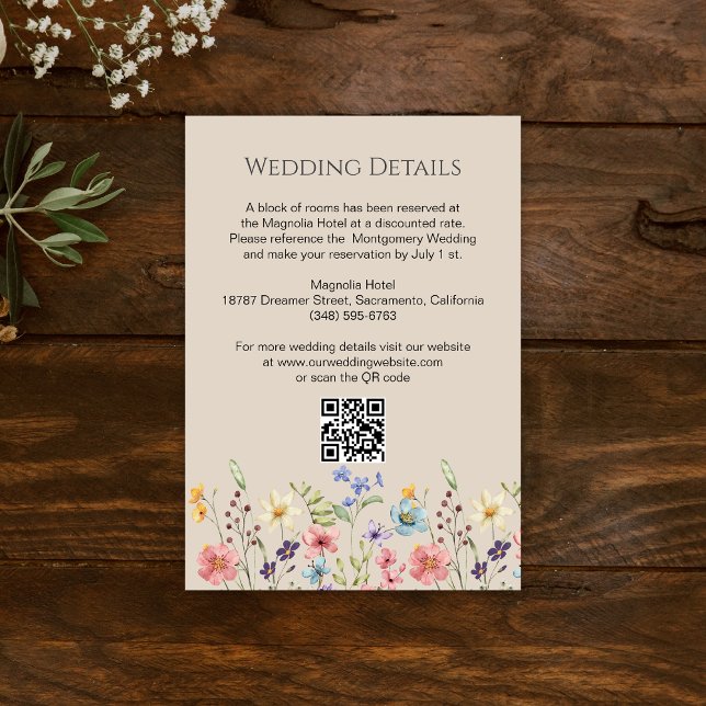 Information om vanliga Wildblommor Garden Wedding Tilläggskort (Skapare uppladdad)