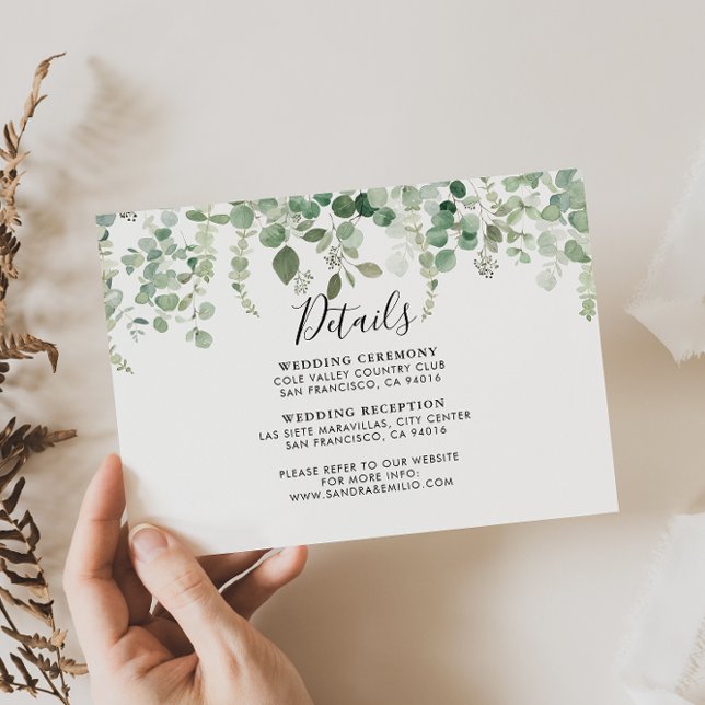 Information om vår Eucalyptus Greenery Bröllop Tilläggskort (Skapare uppladdad)