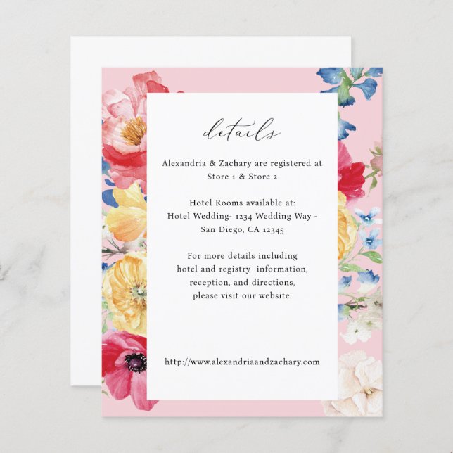 Information om Vår med flera Färg-Blommigtar - Ros (Fram/baksida)