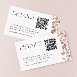 Information om vår Wildblomma QR-koden Bröllop Tilläggskort