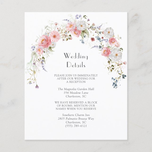 Information om vår WildblommArch Rosa White Bröllo (Framsida)