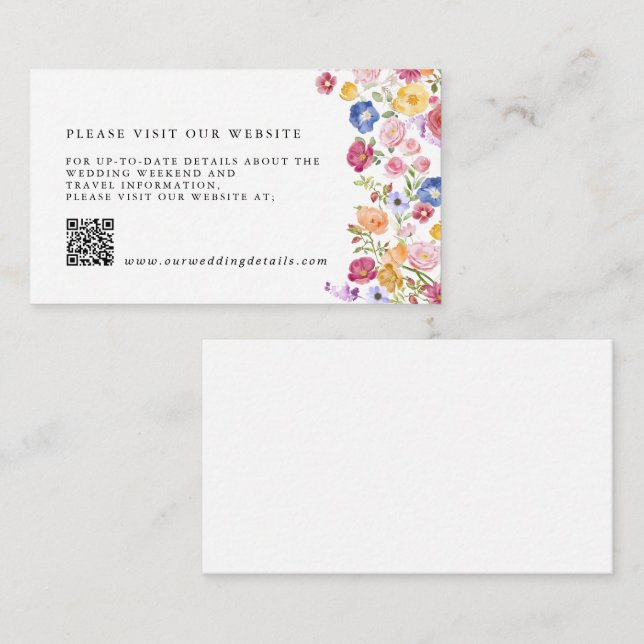 Information om Vår Wildbloms webbsida för skuggor Tilläggskort (Fram/baksida)