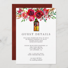 Information om vätefärgade Blommigtar Bröllop gäst Inbjudningar