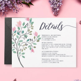 Information om vattenfärgen Blommigt Bröllop Tilläggskort