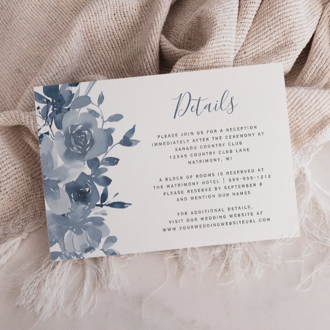 Information om vattenfärgen Blommigt Dusty Blue Br Tilläggskort (Skapare uppladdad)