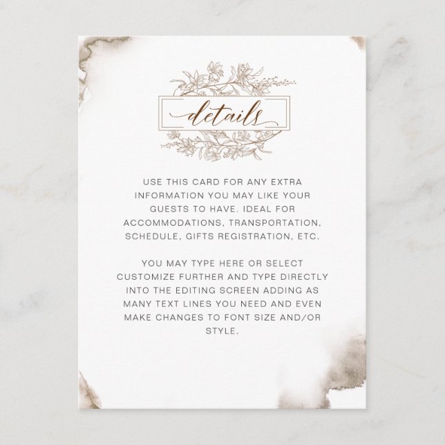 Information om vattenfärgen Earthy Tones Watercolo Tilläggskort (Framsida)