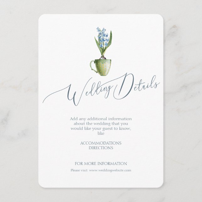Information om vattenfärgen Elegant Blommigt Bröll Tilläggskort (Framsida)