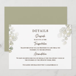 Information om vattenfärgen Eucalyptus Bröllop Inbjudningar
