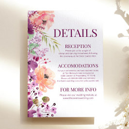 Information om vattenfärgens Blommigt för violett  Tilläggskort