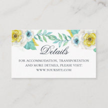 Information om vattenfärgsblått och gult blommigt