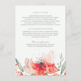 Information om vattenfärgsblommor Bouquet Bröllop Tilläggskort