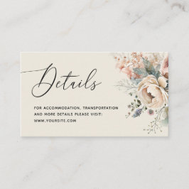Information om vattenfärgsboho-blommigten. Elegant Tilläggskort