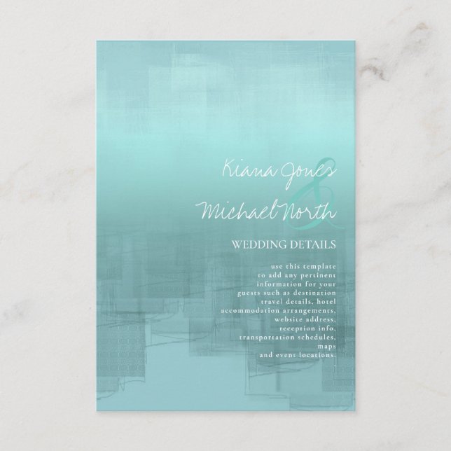 Information om vattenfärgsreflektioner Teal ID774 Tilläggskort (Framsida)