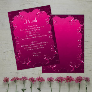 Information om Vibrant Rosa Ornamental Elegance Br Tilläggskort
