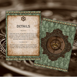 Information om Victorian Elegance Steampunk Bröllo Tilläggskort